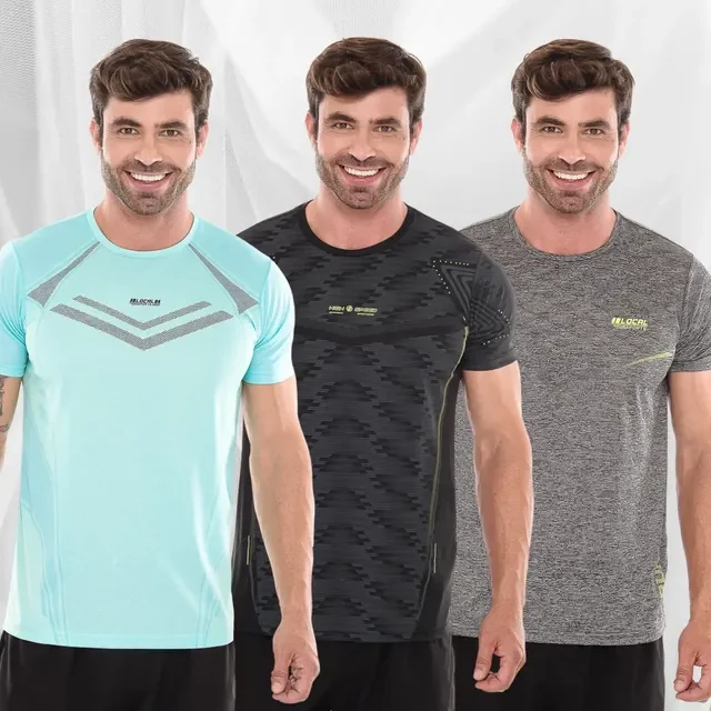 ⚫️ Kit 3 Camisas Dry Fit Masculino Treino Moda Premium