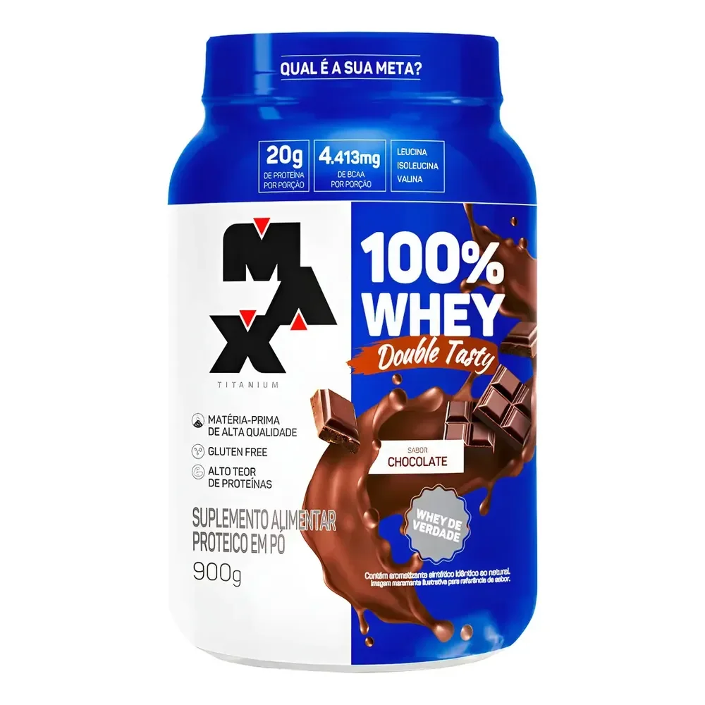 Whey 100% Concentrado Double Tasty Max Titanium 900g