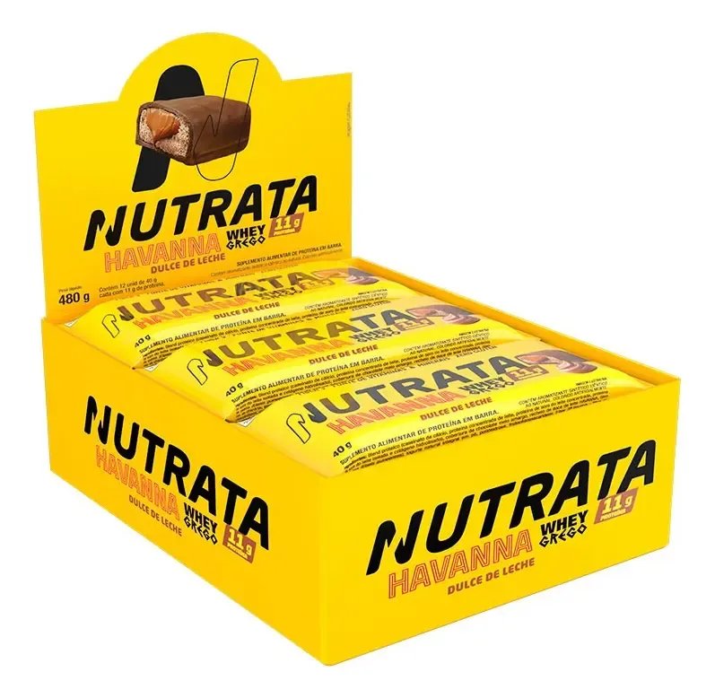 🔥Kit Com 12 Barras Proteicas Havanna Doce de leite Nutrata
