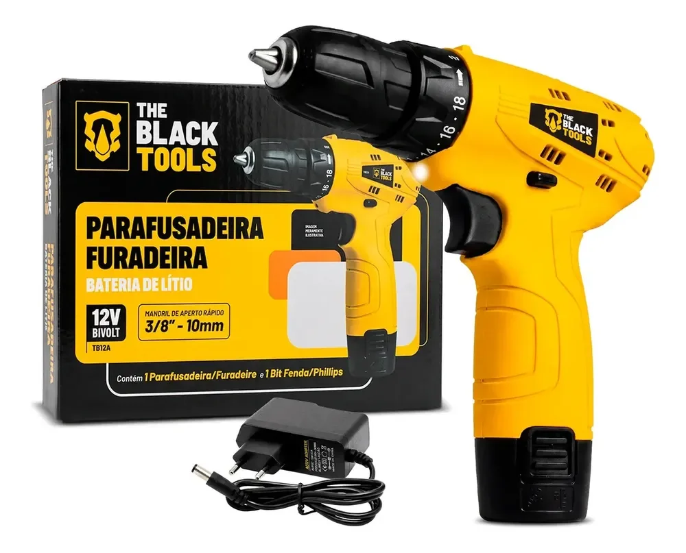 Parafusadeira Furadeira The Black Tools 12v