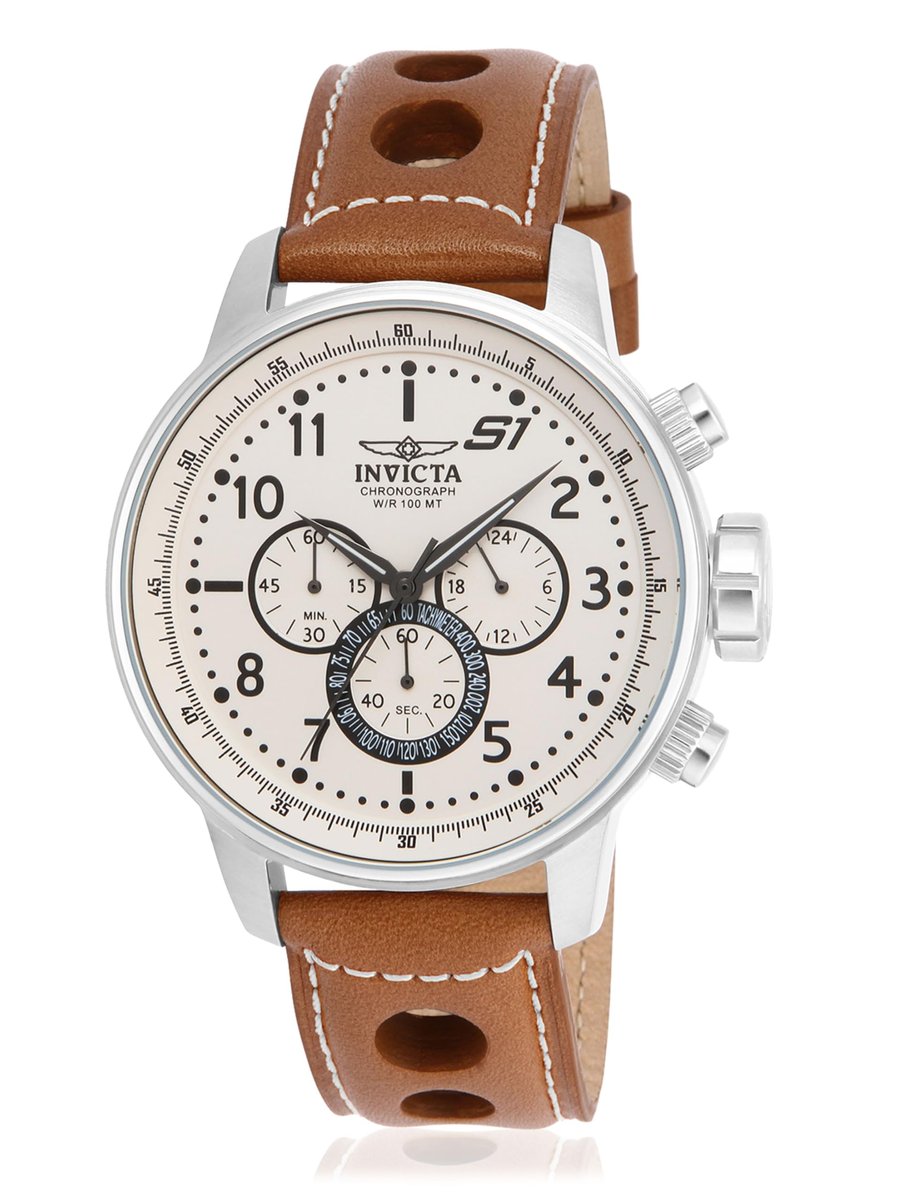 🛒Invicta Relógio masculino de quartzo S1 Rally de aço inoxidável - 48 mm, Marrom/branco, 16009