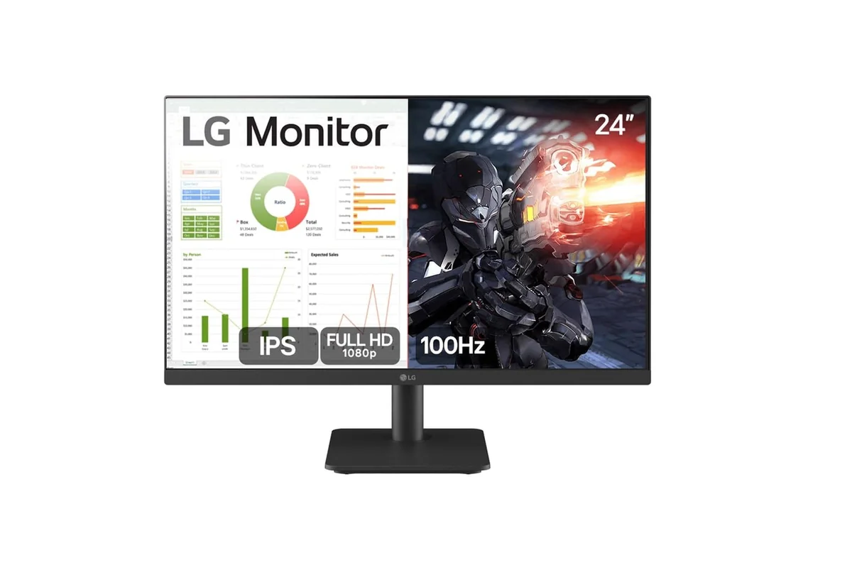 Monitor PC Gamer LG 24” IPS 100Hz Full HD HDMI 2x, Preto - 24MS500