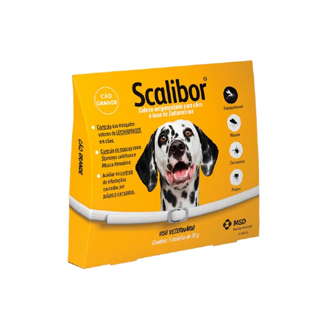 Scalibor 25g - Coleira Antiparasitária contra mosquitos vetores da Leishmaniose - Cães porte grande 65cm