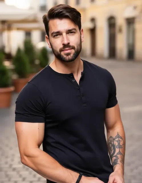 Camiseta Henley Slim Com Botões (8 cores)
