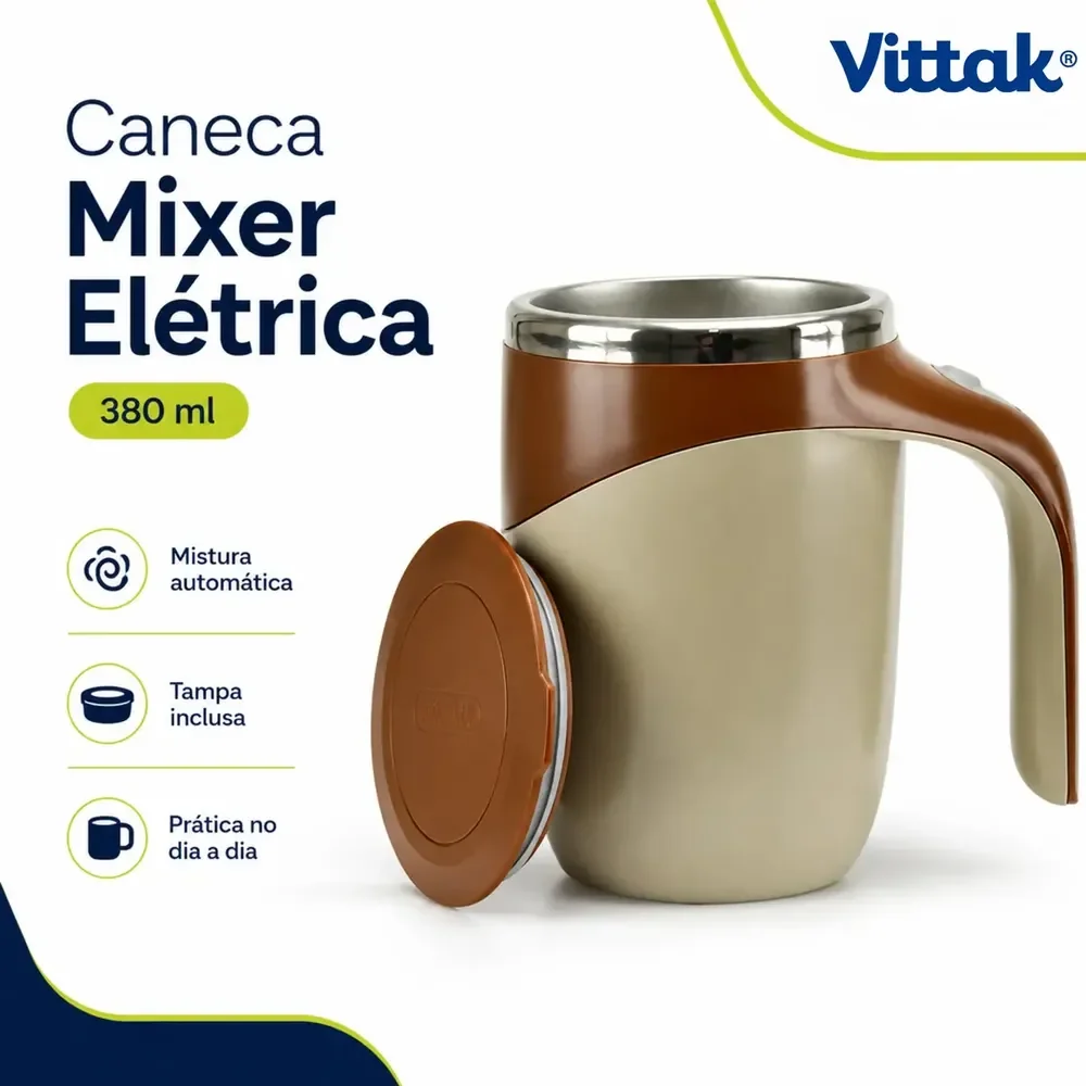 Caneca Mixer Elétrica com Tampa 380ml