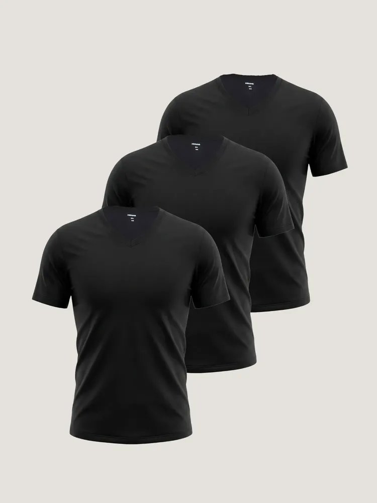 Kit Com 3 Camisetas Masculinas Slim Gola V Hering