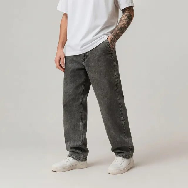 Calça Balão Jeans Masculina Baggy Larga Streetwear Estonada (36 ao 48)