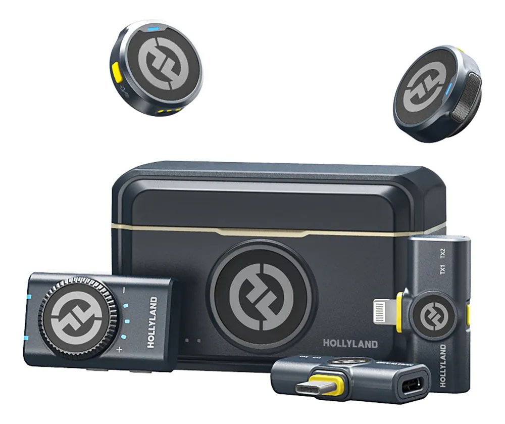 Microfone de lapela Hollyland Lark M2 Lark M2 Combo Preto