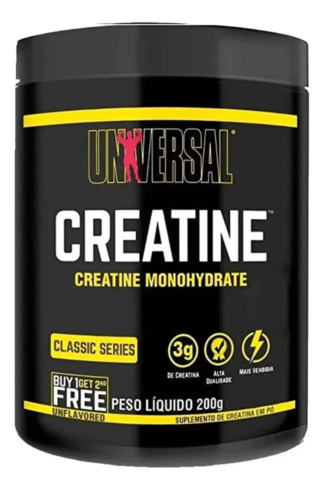 Creatina Monohydrate Universal Nutrition em Pó 200g com Coqueteleira