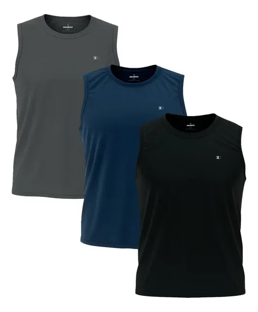 Kit 3 Regatas Dry-fit Masculina Sandrini Academia
