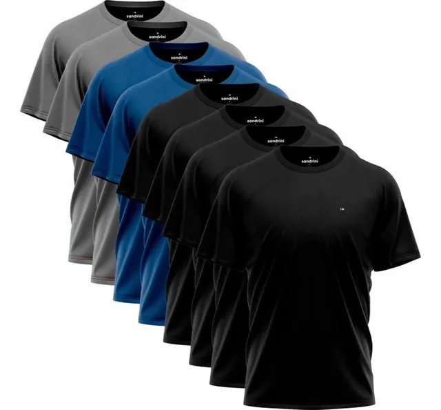 Kit com 8 Camisas Sandrini Dry Fit Academia