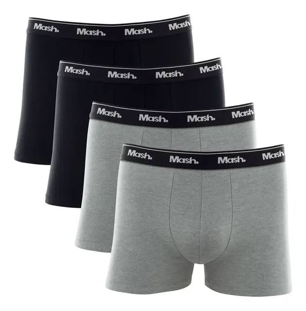 ⚫️ Kit Cueca Boxer Mash 4 Peças Masculina Algodão Elástico