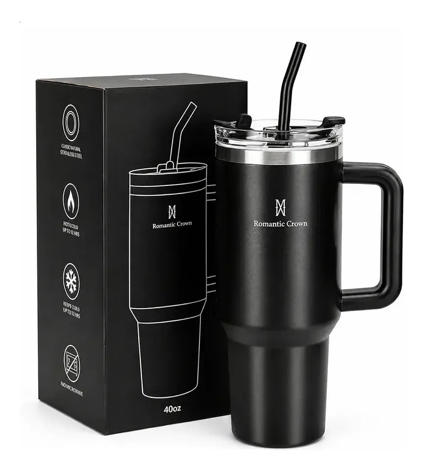 Copo Termico Gigante 12l Inox Com Tampa E Inox Canudo Cor Preto Cor Pura Material Fosco