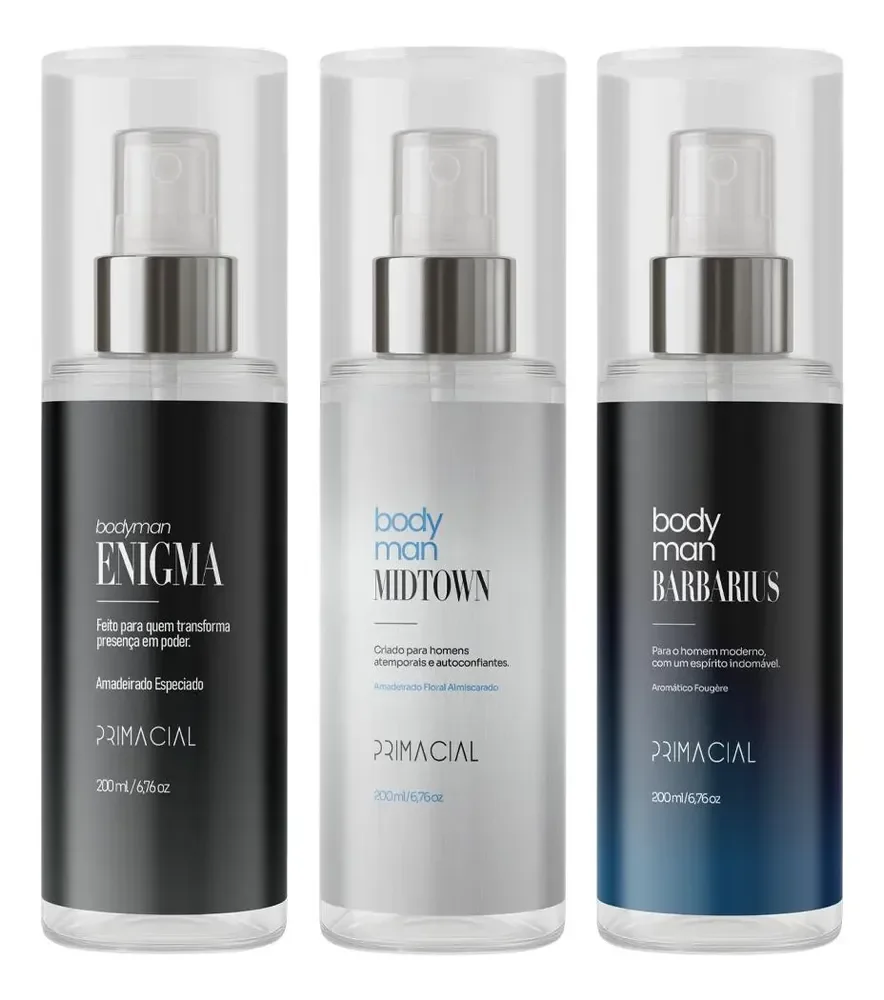 Kit Body Splash Masculino Barbarius + Enigma +