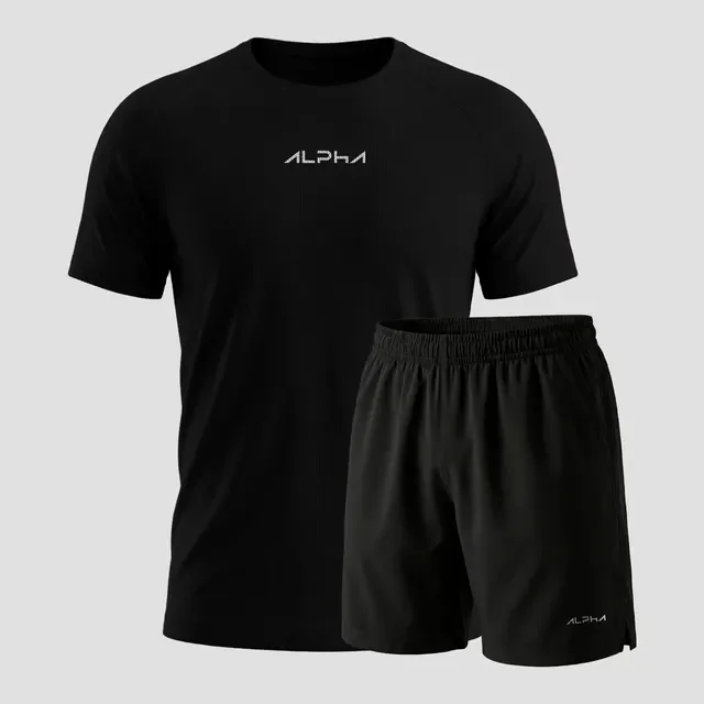 Kit Bermuda+camiseta New Fluid Dry Fitness Academia Alpha