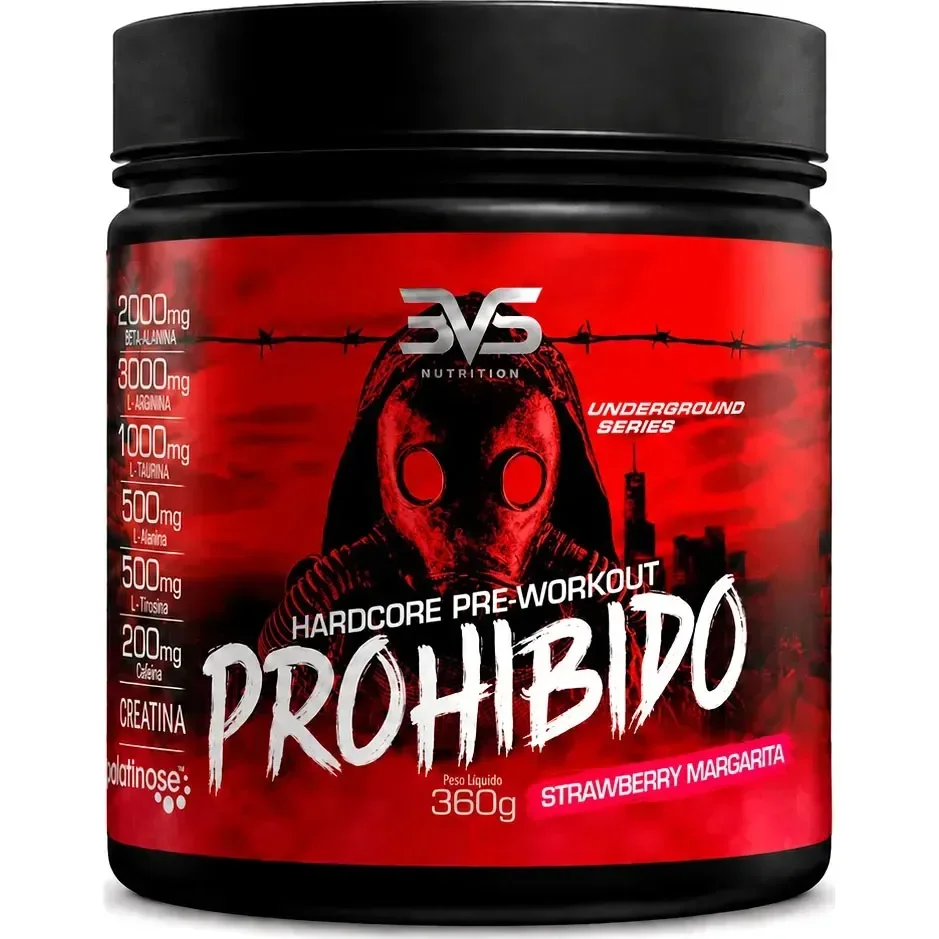 ✨Prohibido Pré Treino 360g - Sabor: Strawberry Margarita (morango) - A Combinação Perfeita De 8 Ingredientes Que Proporcionam Energia Do Início Ao Fim ...✨️