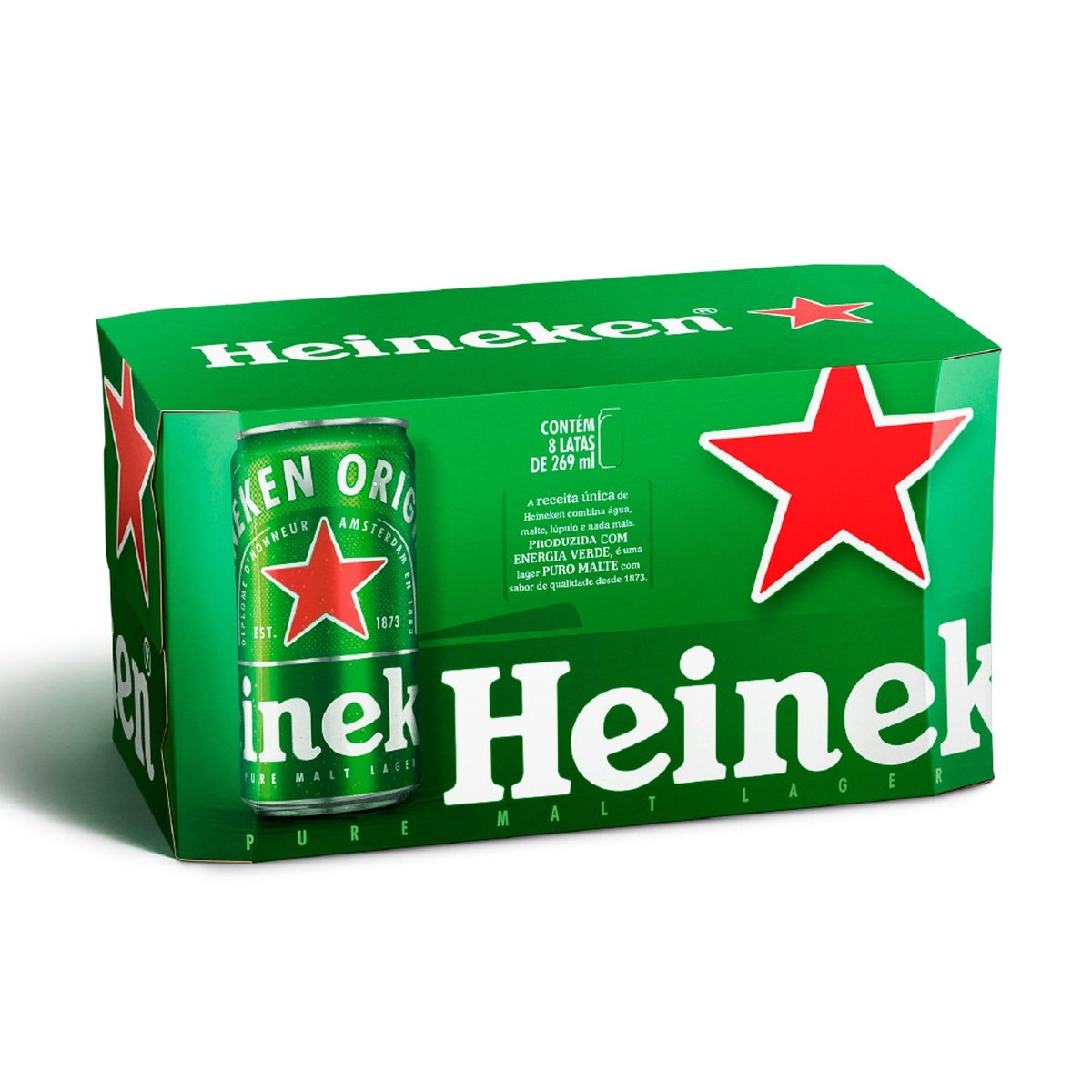 🛒 Heineken Cerveja Lata 269ml Pack 8 Unidades