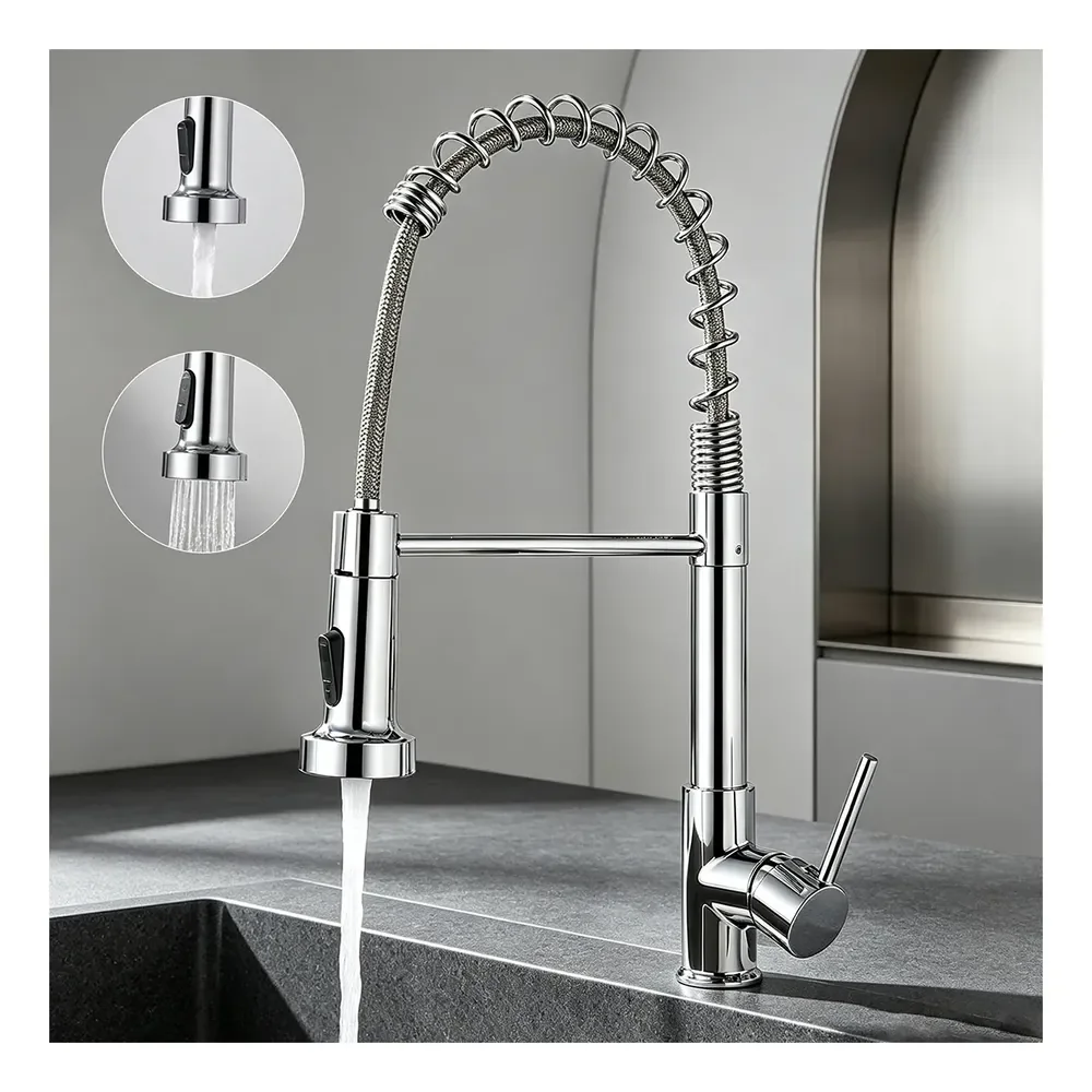 Torneira Cozinha Gourmet Bancada Flexível Monocomando Inox