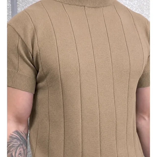 Camiseta Masculina Tricô Modal Premium Canelada Macia Social