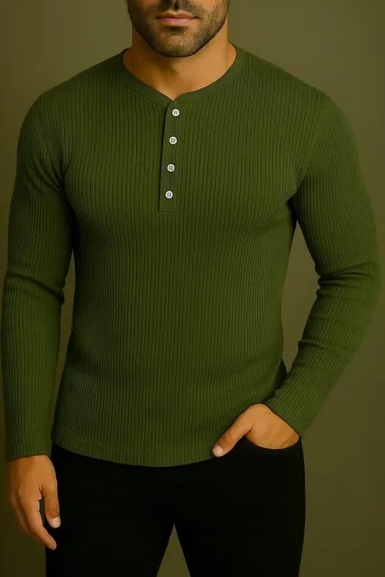 Camiseta Henley Slim