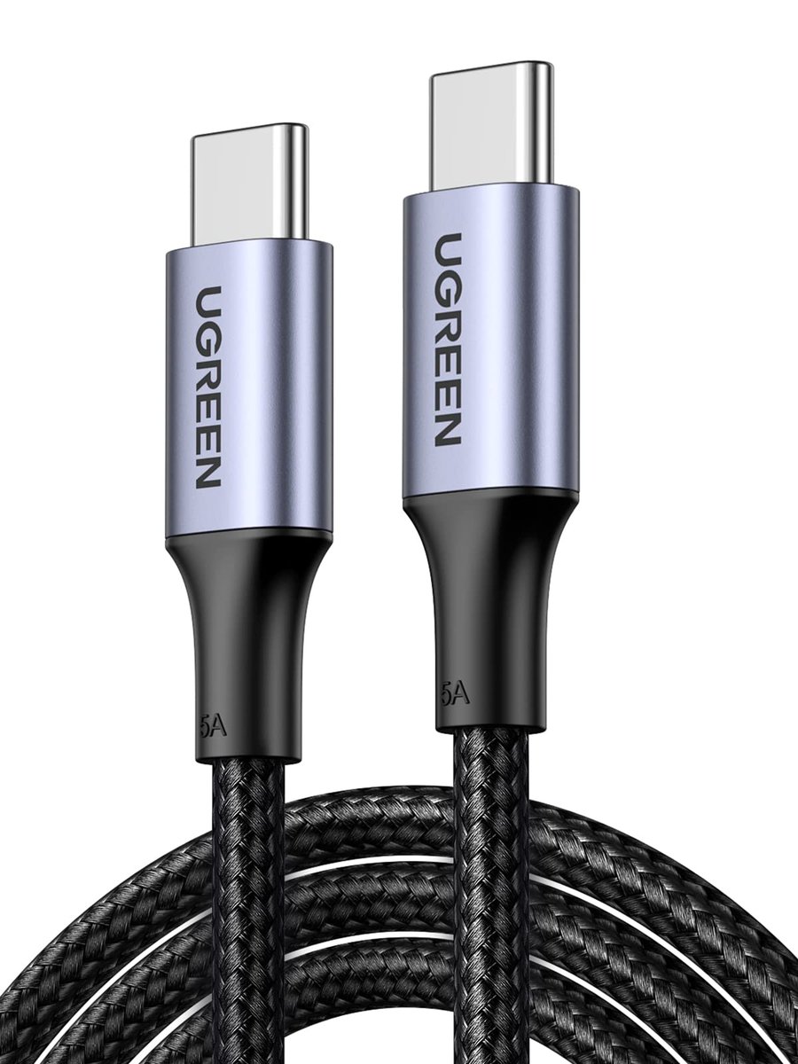 UGREEN Cabo USB-C 2M 100W Nylon Trançado Carregamento Rápido