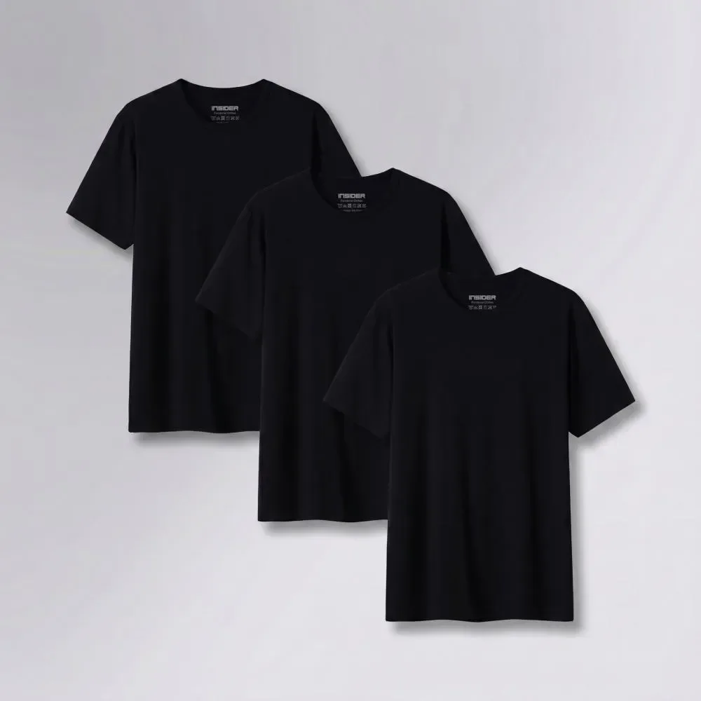 Kit 3 Camisetas Light T-shirt Insider Preto Gg