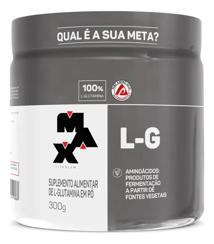 L Glutamina Max Titanium Glutamina 100 Pura 300g Suplemento Sem Sabor