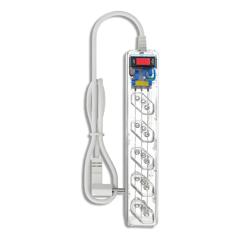 Filtro De Linha Clamper Iclamper Energia 5 Tomadas, Com Dps E Proteção Contra Raios E Surtos Elétricos Transparente 127/220v