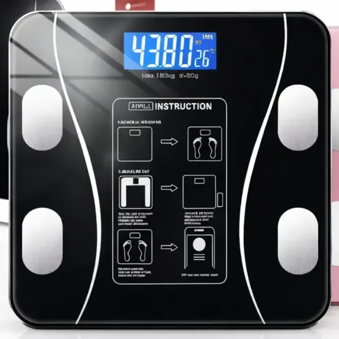 Eps-6905 Balança Digital Epsilon Inteligente Bluetooth Com App, Lcd, Vidro Temperado, 180kg Preto