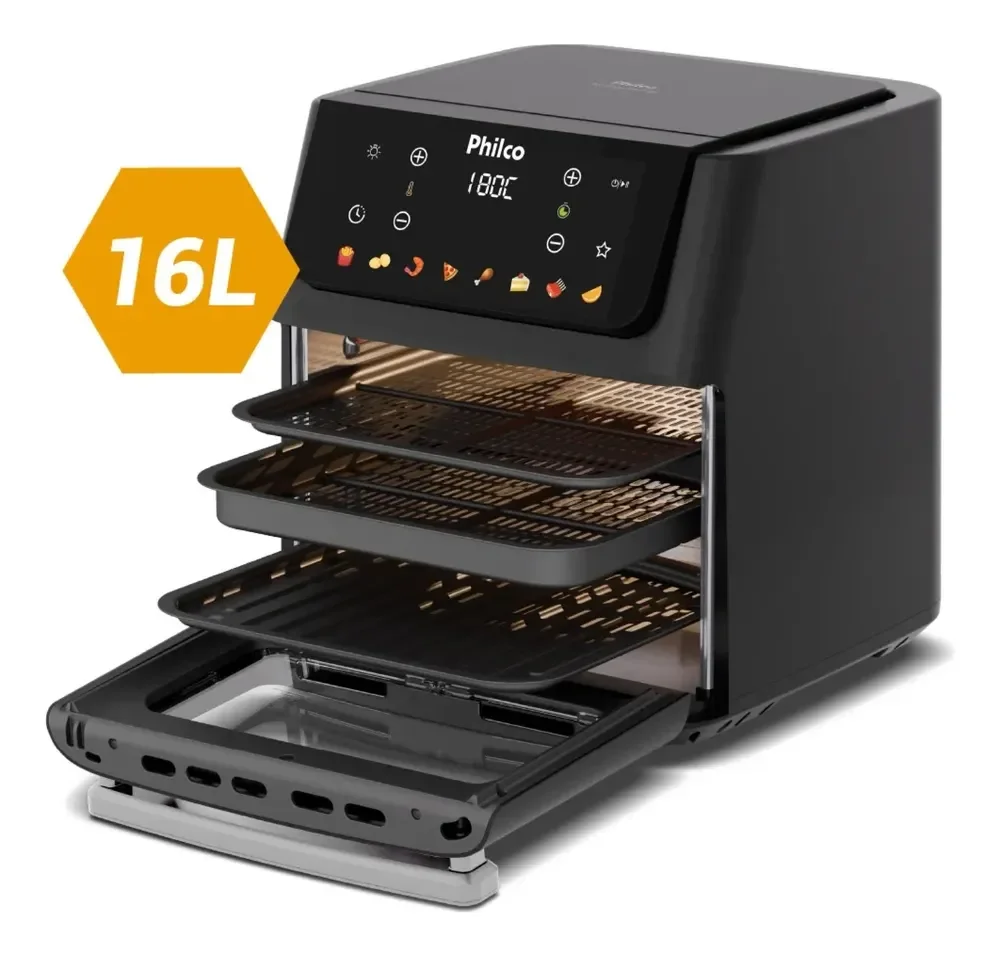 16 LITROS!!!! ENORMEEEE 🆘🤯 Fritadeira Air Fryer Philco 16 Litros Paf16c Preto