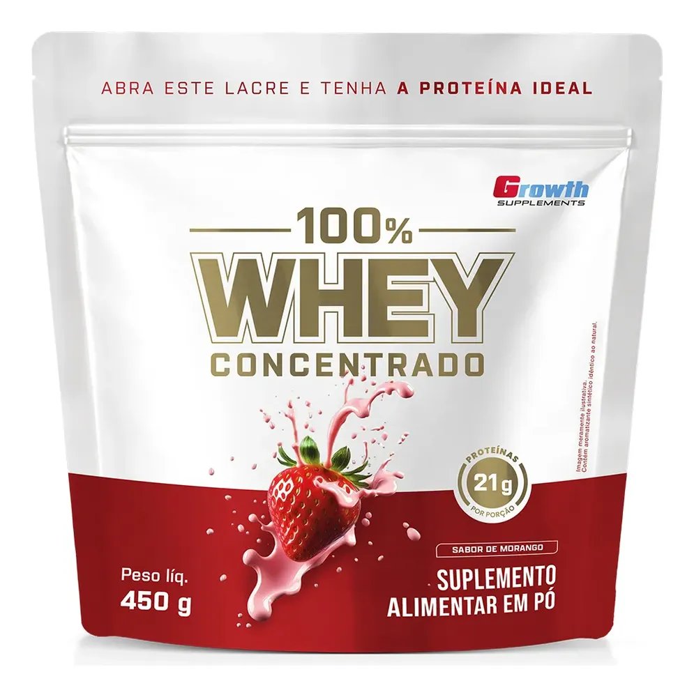 100 Whey Concentrado 450g Growth Supplements