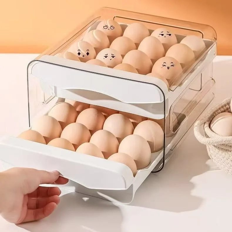 gaveteiro duplo em plástico tipo porta 32 ovos