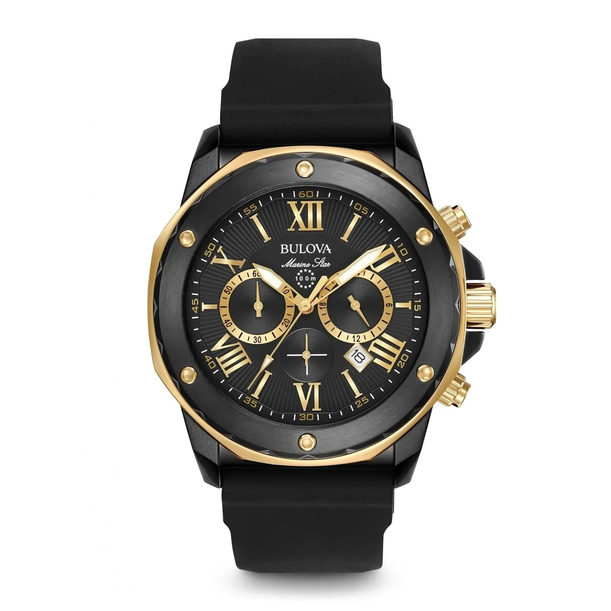 Bulova Relógio masculino Marine Star 'Series A' cronógrafo de quartzo, marcadores luminosos