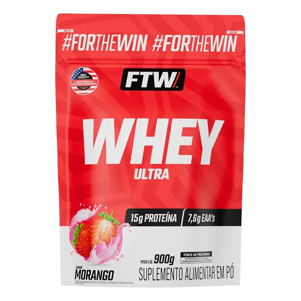 COORREEEE 💪🏻 Whey Protein Ultra Refil 900g Sabor Morango - Ftw