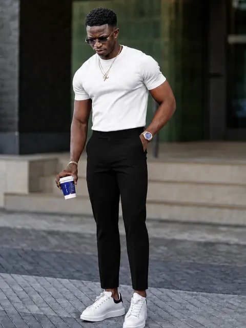 Calça Alfaiataria Masculina Slim Fit Elastano
