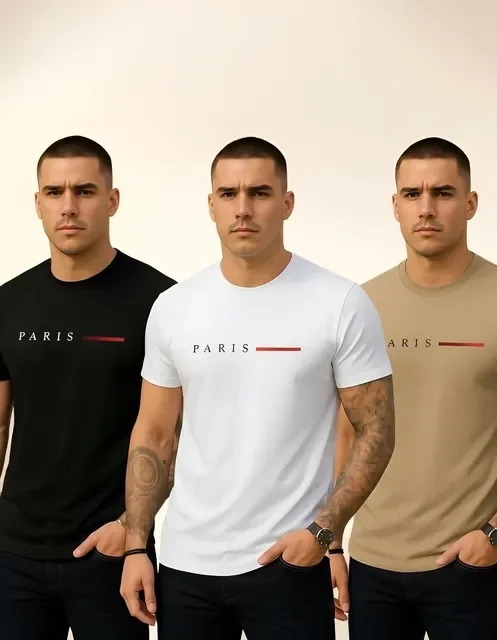 Kit 3 Camisetas Paris