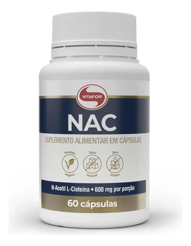 Suplemento Em Capsula Vitafor Nac 60 Cap N Acetilcisteina Sem Sabor De 60 Un