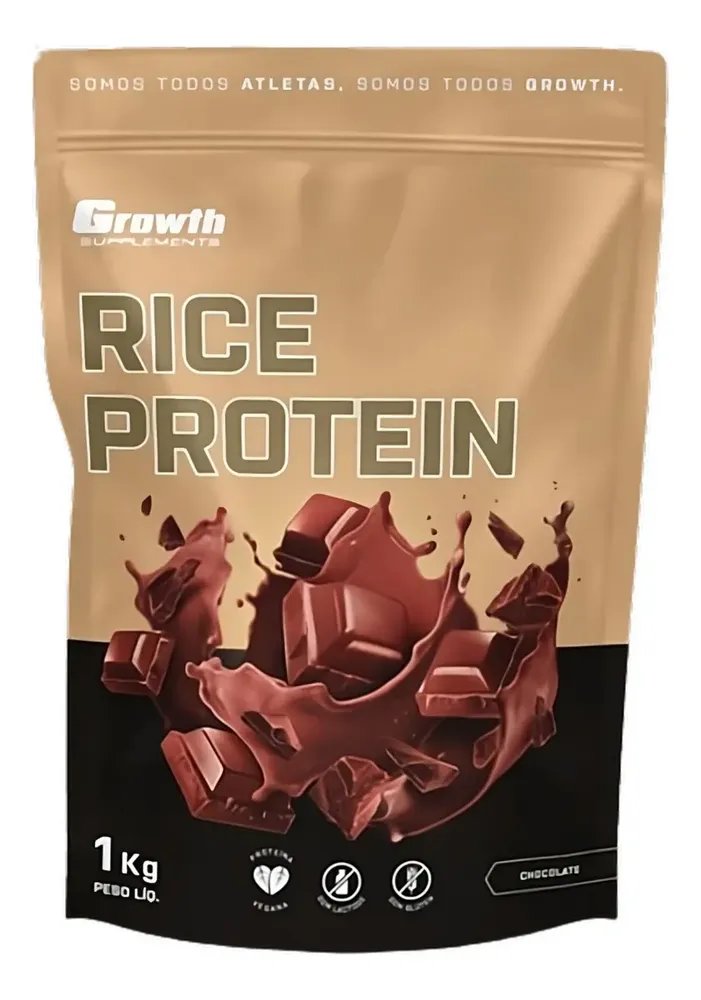 ✨Proteína De Arroz 1kg Growth Supplements - Sabor Chocolate Chocolate✨️