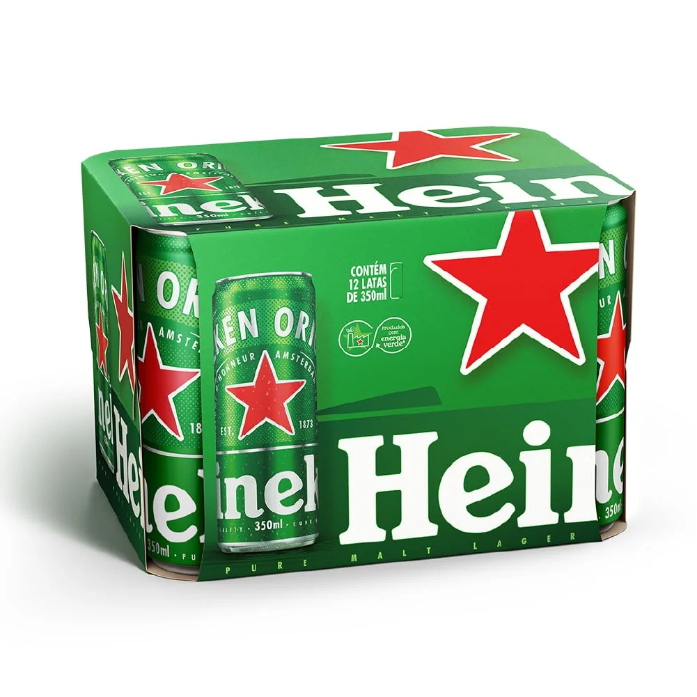 🛒 Heineken Cerveja Sleek Lata 350ml Pack 12 Unidades