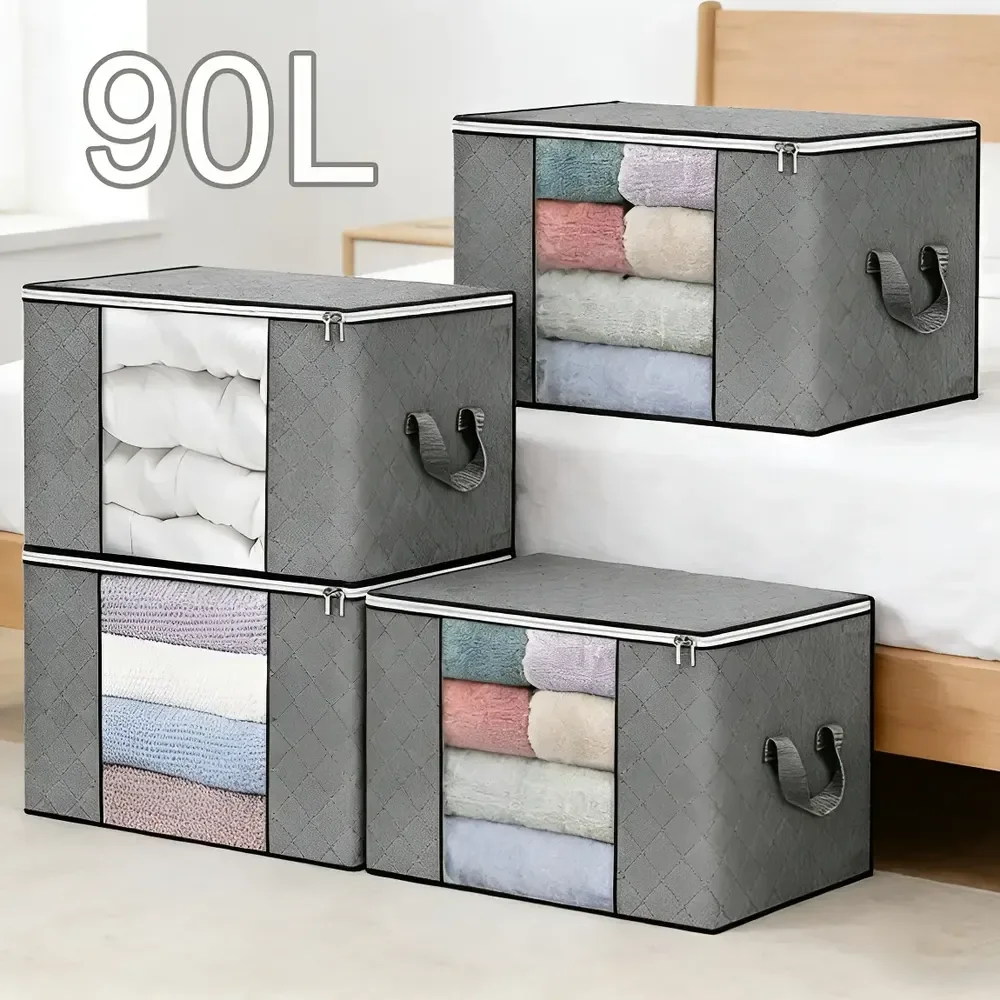 Kit 4 Saco Organizador Edredon Cobertor Multiuso Dobrável