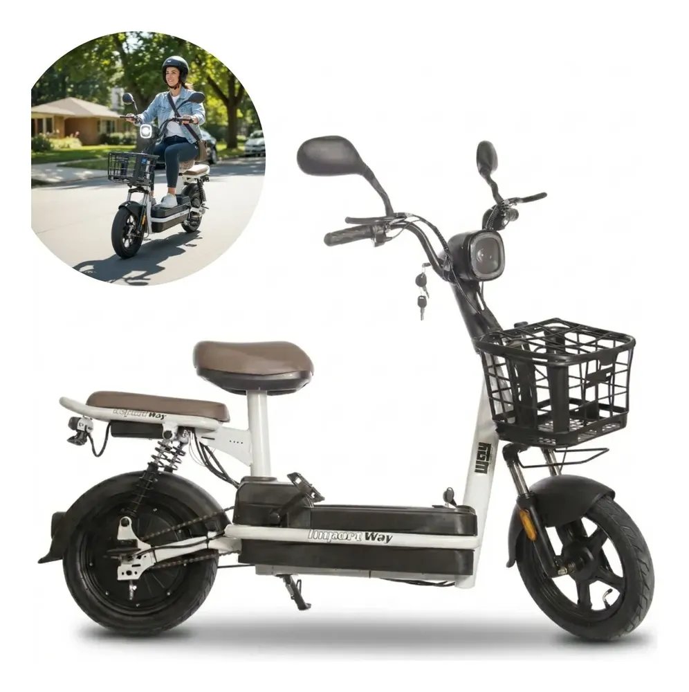 Bike Elétrica Scooter 48v 350w Bateria Removível Branca Importway