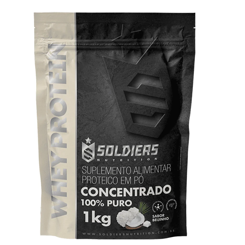 🛍️ Whey Protein Concentrado 1kg 100% Importado Soldiers Nutrition Suplemento Proteína Muscular