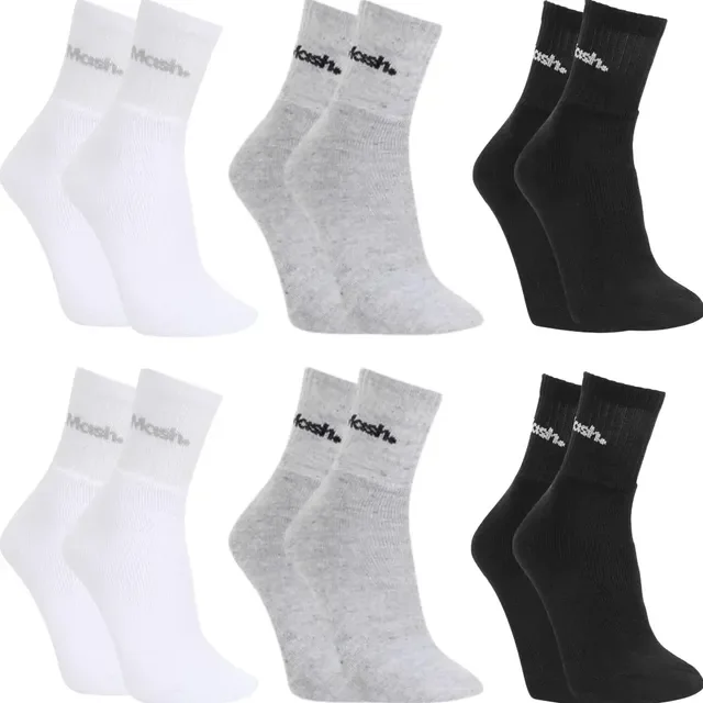 Kit 6 Pares De Meias Esportivas Mash Em Algodão Cano Médio