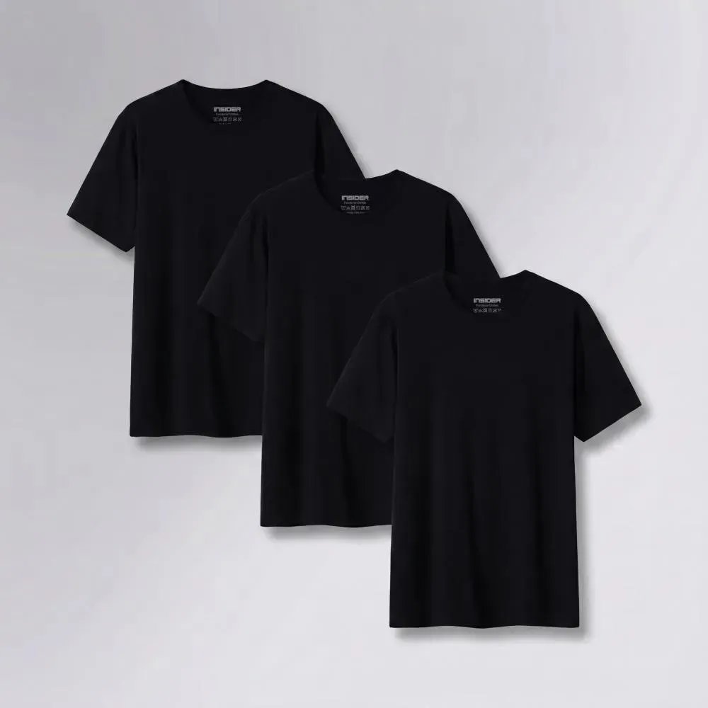 Kit 3 Camisetas Light Insider Preto (PP ao XGG)