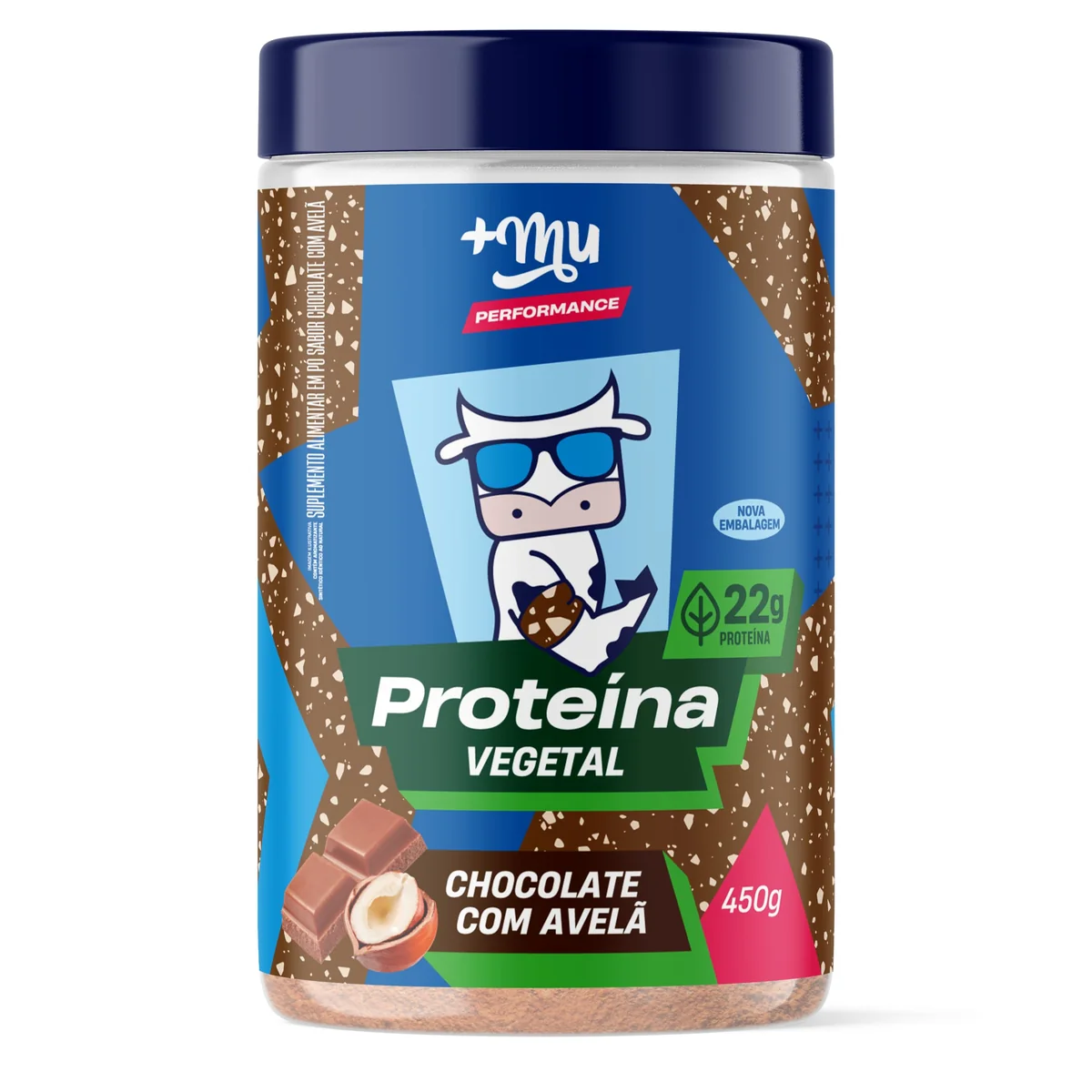 ✨+Mu Pote Proteína Vegetal Sabor Chocolate c/ Avelã 22g - 450g✨️