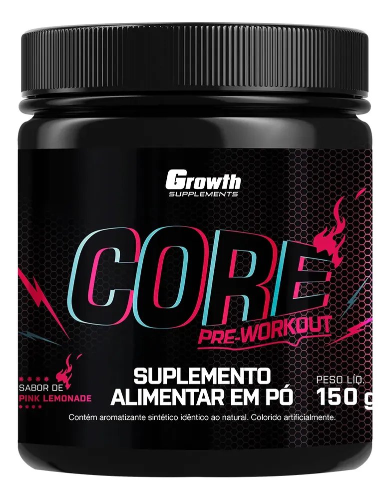 🛒 Pré Treino Core 150g Growth Supplements Limonada Rosa