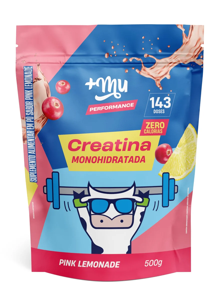 ✨Creatina, Mais Mu, Sabor Pink Lemonade, 100% Pura, Mais Força e Desempenho – 500g✨️