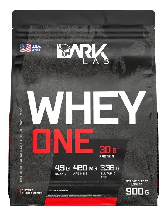 Whey One Protein Proteína Sachê Refil 900g - Dark Lab Sabor Morango