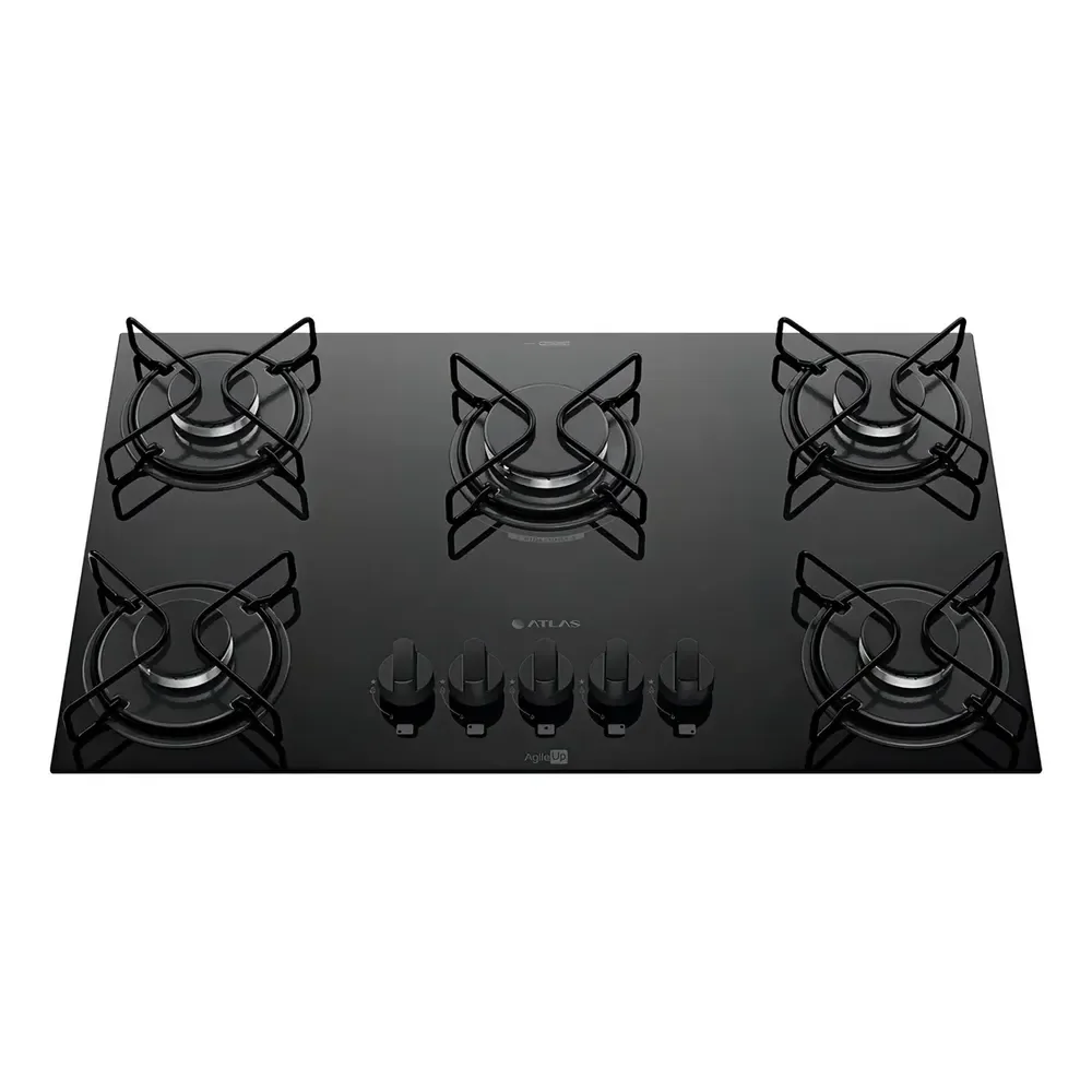 NO PRECINHO 🤌🏼 Cooktop 5 Bocas A Gás Atlas Agile Up Mega Chama Preto 127/220v