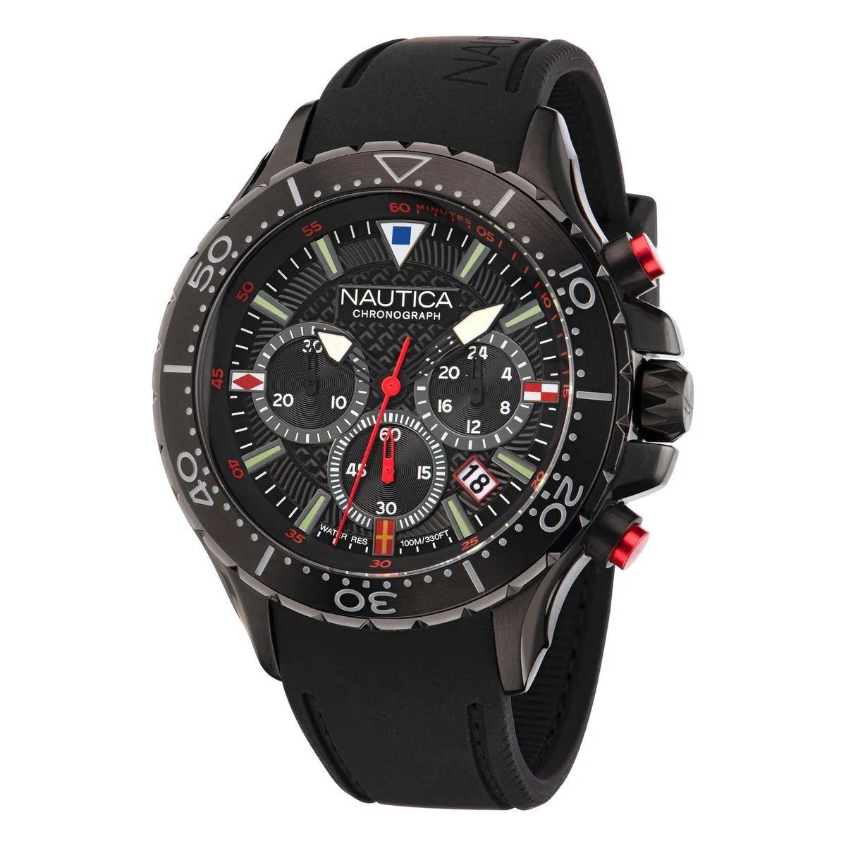 Nautica Relógio masculino NST cronógrafo de 49 mm